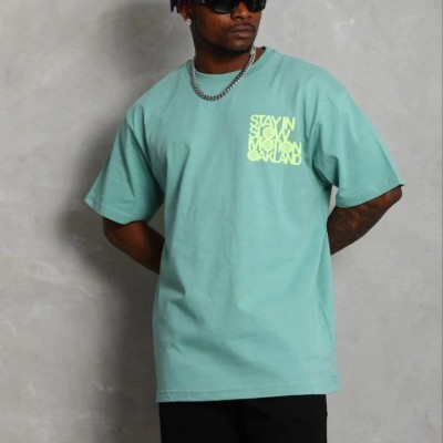 Erkek Baskılı T-Shirt Kısa Kol Bisiklet Yaka Regular Fit Tişört - Mint Yeşili Erkek Baskılı T-Shirt Kısa Kol Bisiklet Yaka Regular Fit Tişört - Mint Yeşili