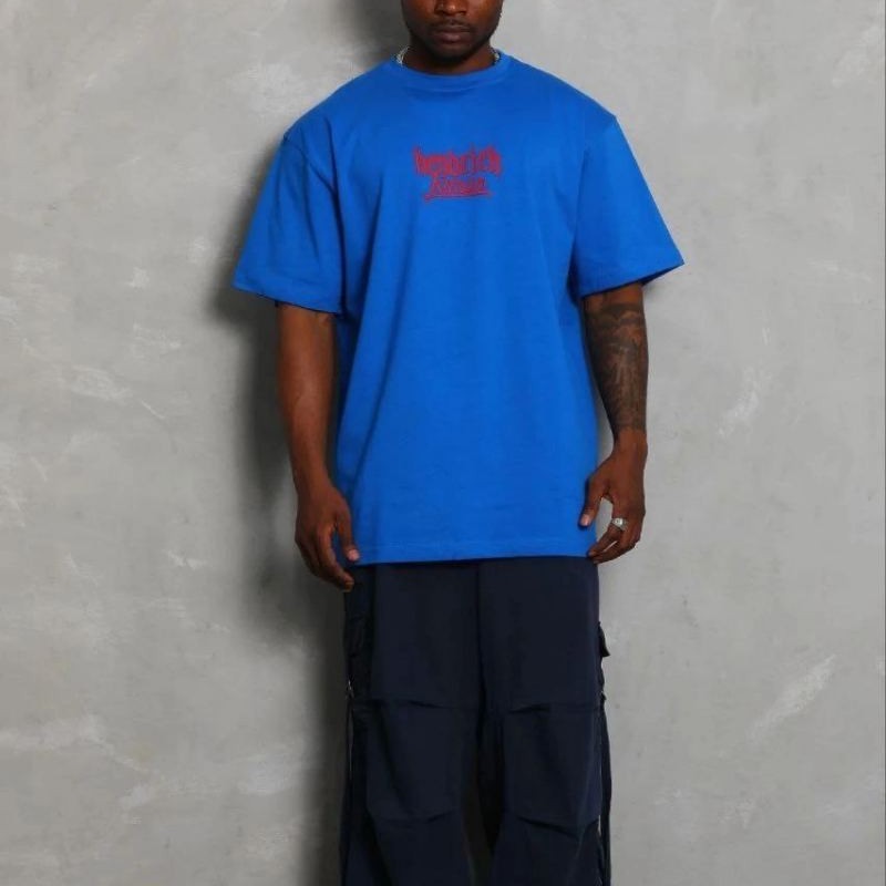Erkek Baskılı T-Shirt Kısa Kol Bisiklet Yaka Regular Fit Tişört - Saks Mavisi Erkek Baskılı T-Shirt Kısa Kol Bisiklet Yaka Regular Fit Tişört - Saks Mavisi
