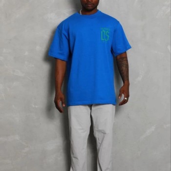 Erkek Baskılı T-Shirt Kısa Kol Bisiklet Yaka Regular Fit Tişört - Saks Mavisi Erkek Baskılı T-Shirt Kısa Kol Bisiklet Yaka Regular Fit Tişört - Saks Mavisi