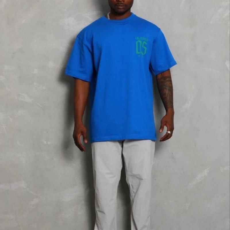 Erkek Baskılı T-Shirt Kısa Kol Bisiklet Yaka Regular Fit Tişört - Saks Mavisi Erkek Baskılı T-Shirt Kısa Kol Bisiklet Yaka Regular Fit Tişört - Saks Mavisi