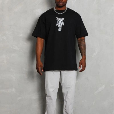Erkek Baskılı T-Shirt Kısa Kol Bisiklet Yaka Regular Fit Tişört - Siyah Erkek Baskılı T-Shirt Kısa Kol Bisiklet Yaka Regular Fit Tişört - Siyah