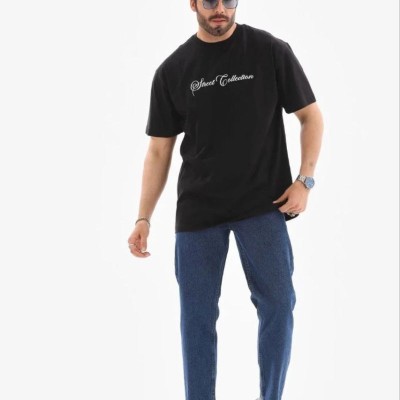 Erkek Baskılı T-Shirt Kısa Kol Bisiklet Yaka Regular Fit Tişört - Siyah Erkek Baskılı T-Shirt Kısa Kol Bisiklet Yaka Regular Fit Tişört - Siyah