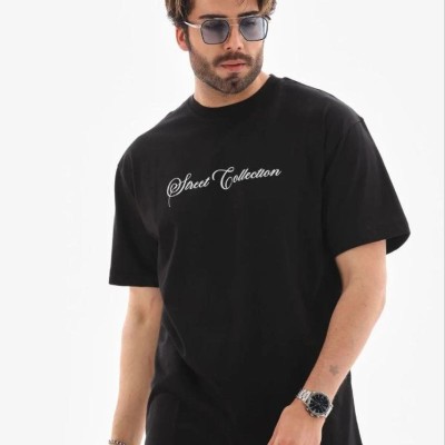 Erkek Baskılı T-Shirt Kısa Kol Bisiklet Yaka Regular Fit Tişört - Siyah Erkek Baskılı T-Shirt Kısa Kol Bisiklet Yaka Regular Fit Tişört - Siyah