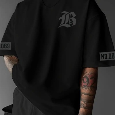 Erkek Baskılı T-Shirt Kısa Kol Bisiklet Yaka Regular Fit Yazlık Tişört - Siyah Erkek Baskılı T-Shirt Kısa Kol Bisiklet Yaka Regular Fit Yazlık Tişört - Siyah