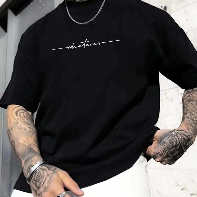 Erkek Baskılı T-Shirt Kısa Kol Bisiklet Yaka Regular Fit Yazlık Tişört - Siyah Erkek Baskılı T-Shirt Kısa Kol Bisiklet Yaka Regular Fit Yazlık Tişört - Siyah