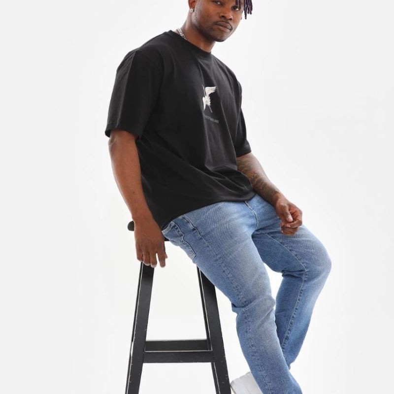 Erkek Baskılı T-Shirt Yazlık Kısa Kol Bisiklet Yaka Tişört - Siyah Erkek Baskılı T-Shirt Yazlık Kısa Kol Bisiklet Yaka Tişört - Siyah