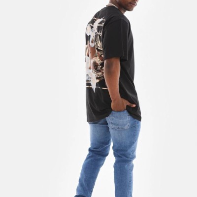 Erkek Baskılı T-Shirt Yazlık Kısa Kol Bisiklet Yaka Tişört - Siyah Erkek Baskılı T-Shirt Yazlık Kısa Kol Bisiklet Yaka Tişört - Siyah