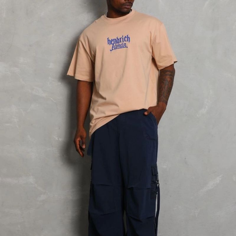Erkek Baskılı Tişört Kısa Kol Bisiklet Yaka Oversize T-Shirt - Bej Erkek Baskılı Tişört Kısa Kol Bisiklet Yaka Oversize T-Shirt - Bej