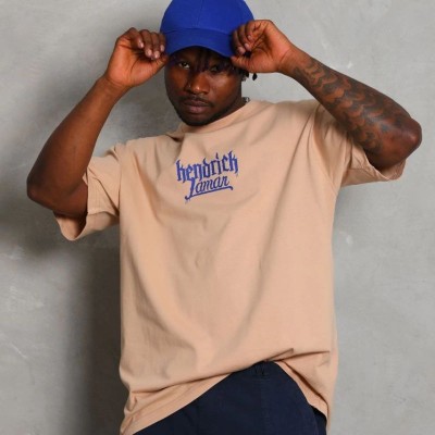 Erkek Baskılı Tişört Kısa Kol Bisiklet Yaka Oversize T-Shirt - Bej Erkek Baskılı Tişört Kısa Kol Bisiklet Yaka Oversize T-Shirt - Bej