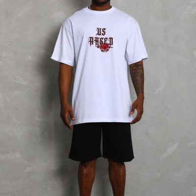 Erkek Baskılı Tişört Kısa Kol Bisiklet Yaka Oversize T-Shirt - Beyaz Erkek Baskılı Tişört Kısa Kol Bisiklet Yaka Oversize T-Shirt - Beyaz