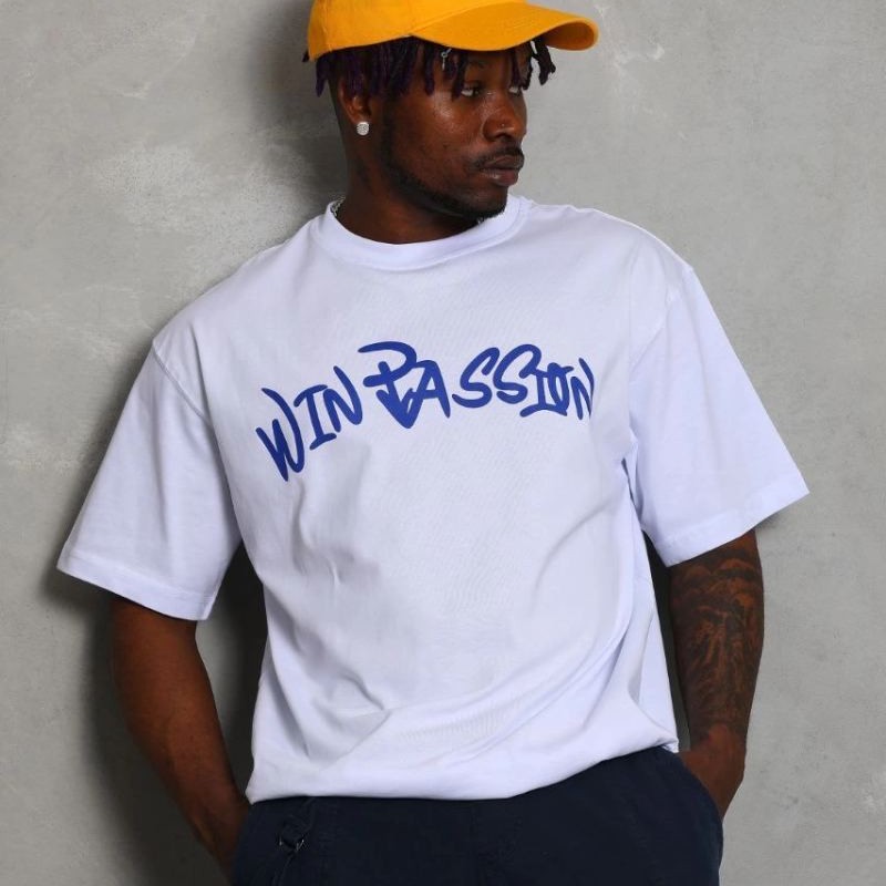 Erkek Baskılı Tişört Kısa Kol Bisiklet Yaka Oversize T-Shirt - Beyaz Erkek Baskılı Tişört Kısa Kol Bisiklet Yaka Oversize T-Shirt - Beyaz