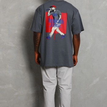 Erkek Baskılı Tişört Kısa Kol Bisiklet Yaka Oversize T-Shirt - Füme Erkek Baskılı Tişört Kısa Kol Bisiklet Yaka Oversize T-Shirt - Füme