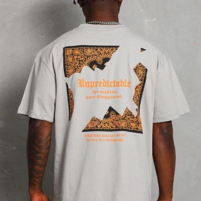Erkek Baskılı Tişört Kısa Kol Bisiklet Yaka Oversize T-Shirt - Gri Erkek Baskılı Tişört Kısa Kol Bisiklet Yaka Oversize T-Shirt - Gri