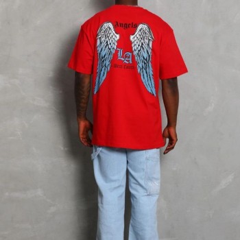 Erkek Baskılı Tişört Kısa Kol Bisiklet Yaka Oversize T-Shirt - Kırmızı Erkek Baskılı Tişört Kısa Kol Bisiklet Yaka Oversize T-Shirt - Kırmızı