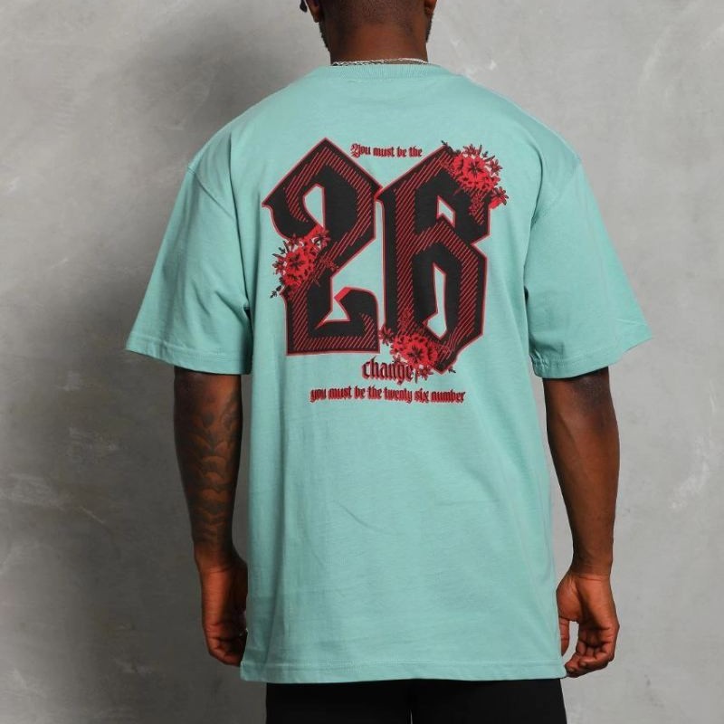 Erkek Baskılı Tişört Kısa Kol Bisiklet Yaka Oversize T-Shirt - Mint Yeşili Erkek Baskılı Tişört Kısa Kol Bisiklet Yaka Oversize T-Shirt - Mint Yeşili