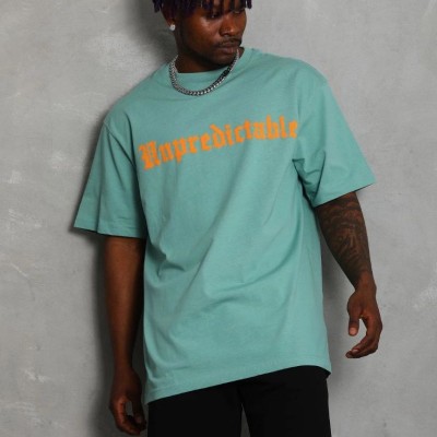 Erkek Baskılı Tişört Kısa Kol Bisiklet Yaka Oversize T-Shirt - Mint Yeşili Erkek Baskılı Tişört Kısa Kol Bisiklet Yaka Oversize T-Shirt - Mint Yeşili