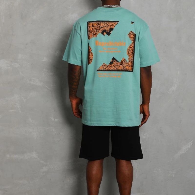 Erkek Baskılı Tişört Kısa Kol Bisiklet Yaka Oversize T-Shirt - Mint Yeşili Erkek Baskılı Tişört Kısa Kol Bisiklet Yaka Oversize T-Shirt - Mint Yeşili