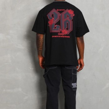 Erkek Baskılı Tişört Kısa Kol Bisiklet Yaka Oversize T-Shirt - Siyah Erkek Baskılı Tişört Kısa Kol Bisiklet Yaka Oversize T-Shirt - Siyah