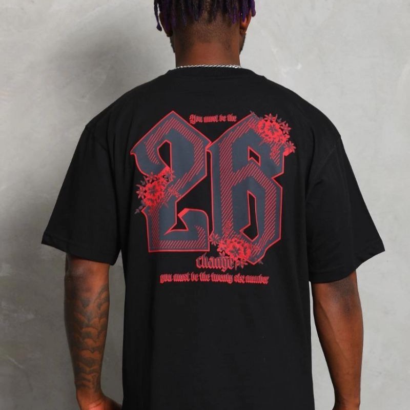 Erkek Baskılı Tişört Kısa Kol Bisiklet Yaka Oversize T-Shirt - Siyah Erkek Baskılı Tişört Kısa Kol Bisiklet Yaka Oversize T-Shirt - Siyah