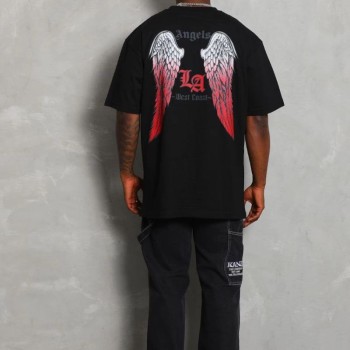 Erkek Baskılı Tişört Kısa Kol Bisiklet Yaka Oversize T-Shirt - Siyah Erkek Baskılı Tişört Kısa Kol Bisiklet Yaka Oversize T-Shirt - Siyah
