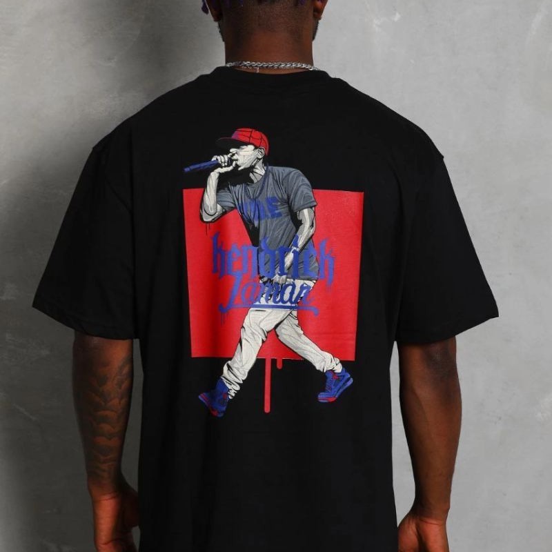 Erkek Baskılı Tişört Kısa Kol Bisiklet Yaka Oversize T-Shirt - - Siyah Erkek Baskılı Tişört Kısa Kol Bisiklet Yaka Oversize T-Shirt - - Siyah