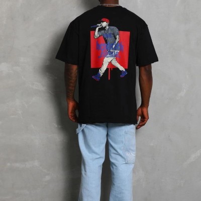 Erkek Baskılı Tişört Kısa Kol Bisiklet Yaka Oversize T-Shirt - - Siyah Erkek Baskılı Tişört Kısa Kol Bisiklet Yaka Oversize T-Shirt - - Siyah