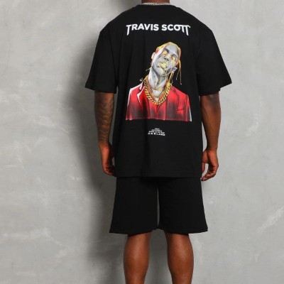 Erkek Baskılı Tişört Kısa Kol Bisiklet Yaka Oversize T-Shirt - Siyah Erkek Baskılı Tişört Kısa Kol Bisiklet Yaka Oversize T-Shirt - Siyah