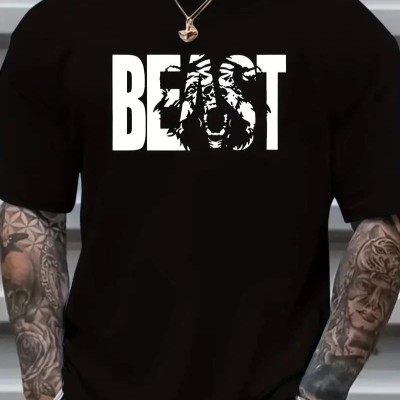 Erkek Baskılı Tişört Kısa Kol Bisiklet Yaka Oversize T-Shirt - Siyah Erkek Baskılı Tişört Kısa Kol Bisiklet Yaka Oversize T-Shirt - Siyah