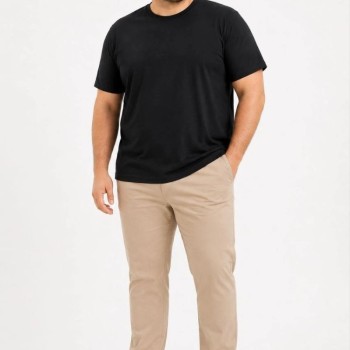 Erkek Battal Big Size Basic Tişört Bisiklet Yaka Rahat Kalıp T-Shirt - Siyah Erkek Battal Big Size Basic Tişört Bisiklet Yaka Rahat Kalıp T-Shirt - Siyah