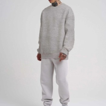 ERKEK Bisikilet Yaka 3 İplik Pamuklu SweatShirt - Gri ERKEK Bisikilet Yaka 3 İplik Pamuklu SweatShirt - Gri