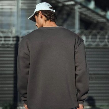 Erkek Bisiklet Yaka 3 iplik Pamuklu Basic SweatShirt - Antrasit Erkek Bisiklet Yaka 3 iplik Pamuklu Basic SweatShirt - Antrasit