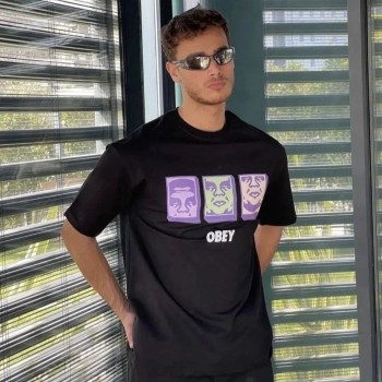 ERKEK Bisiklet Yaka Baskılı Oversize Kısa kol T-Shirt - Siyah ERKEK Bisiklet Yaka Baskılı Oversize Kısa kol T-Shirt - Siyah