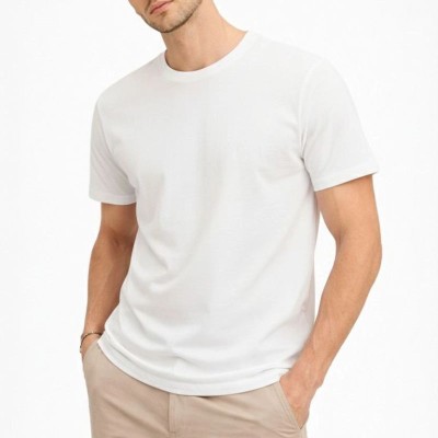 Erkek Bisiklet Yaka Yazlık Kısa kol Düz Tişört Regular Kalıp T-shirt - Beyaz Erkek Bisiklet Yaka Yazlık Kısa kol Düz Tişört Regular Kalıp T-shirt - Beyaz