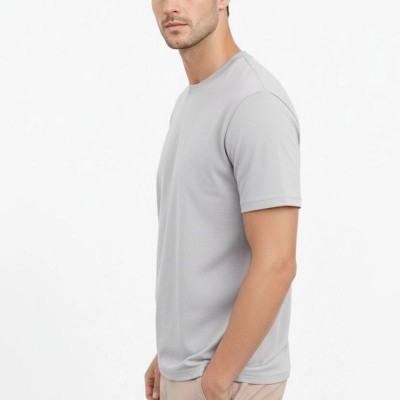 Erkek Bisiklet Yaka Yazlık Kısa kol Düz Tişört Regular Kalıp T-shirt - Gri Erkek Bisiklet Yaka Yazlık Kısa kol Düz Tişört Regular Kalıp T-shirt - Gri