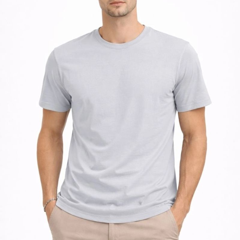 Erkek Bisiklet Yaka Yazlık Kısa kol Düz Tişört Regular Kalıp T-shirt - Gri Erkek Bisiklet Yaka Yazlık Kısa kol Düz Tişört Regular Kalıp T-shirt - Gri