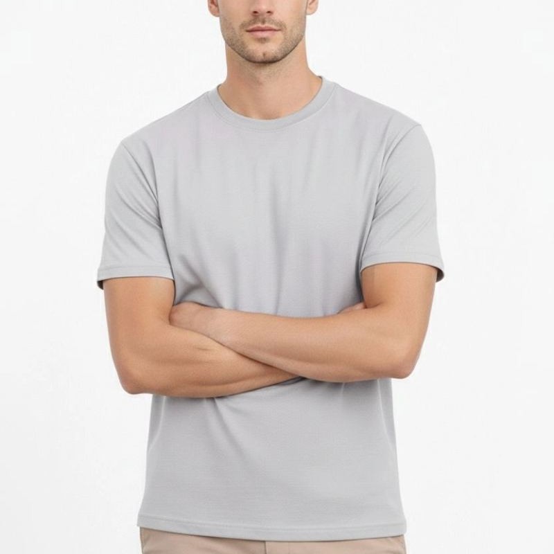 Erkek Bisiklet Yaka Yazlık Kısa kol Düz Tişört Regular Kalıp T-shirt - Gri Erkek Bisiklet Yaka Yazlık Kısa kol Düz Tişört Regular Kalıp T-shirt - Gri