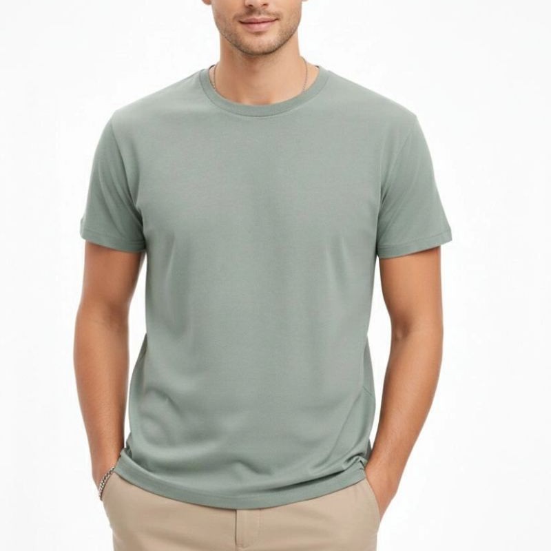 Erkek Bisiklet Yaka Yazlık Kısa kol Düz Tişört Regular Kalıp T-shirt - Mint Yeşili Erkek Bisiklet Yaka Yazlık Kısa kol Düz Tişört Regular Kalıp T-shirt - Mint Yeşili
