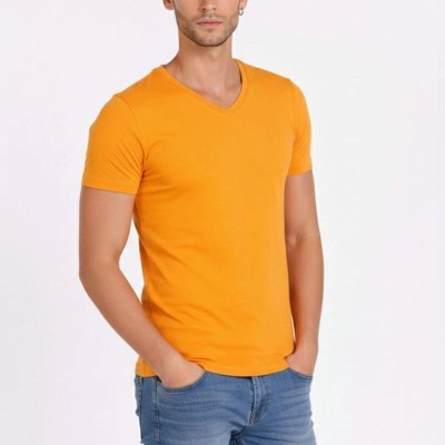 Erkek Body T-shirt V Yaka Slim Fit Likralı Kısa kol Tişört - Sarı Erkek Body T-shirt V Yaka Slim Fit Likralı Kısa kol Tişört - Sarı