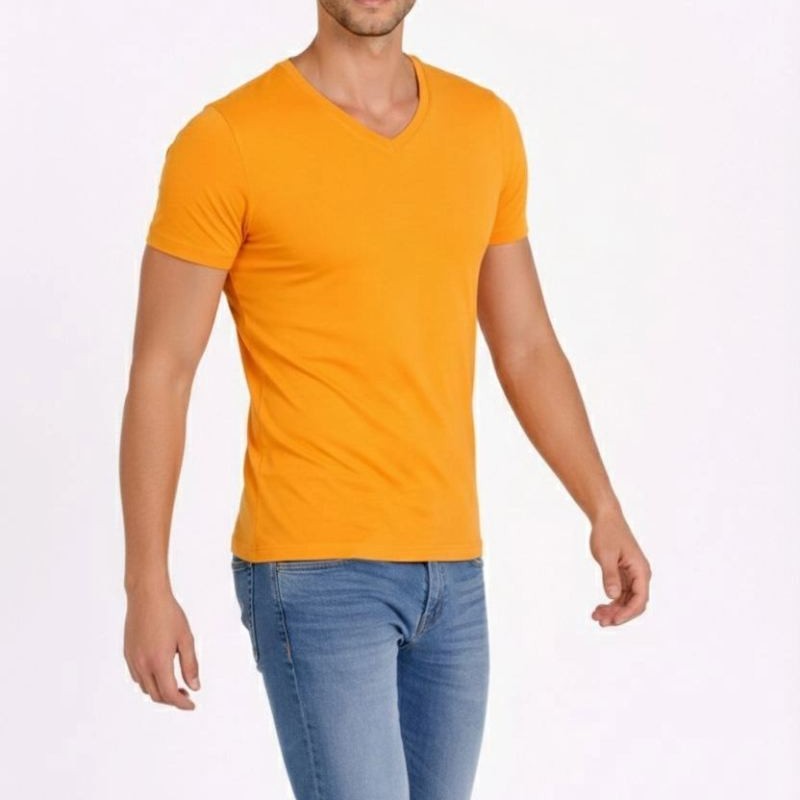 Erkek Body T-shirt V Yaka Slim Fit Likralı Kısa kol Tişört - Sarı Erkek Body T-shirt V Yaka Slim Fit Likralı Kısa kol Tişört - Sarı