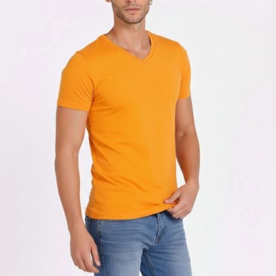 Erkek Body T-shirt V Yaka Slim Fit Likralı Kısa kol Tişört - Sarı Erkek Body T-shirt V Yaka Slim Fit Likralı Kısa kol Tişört - Sarı