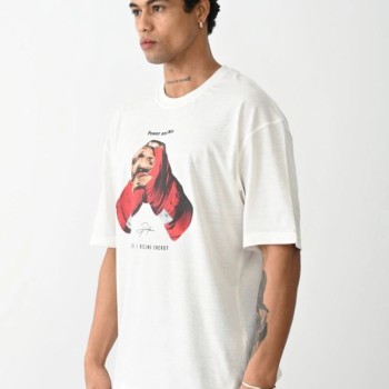 Erkek Box Eldiven Baskılı T-Shirt Kısa Kol Bisiklet Yaka Tişört - Beyaz Erkek Box Eldiven Baskılı T-Shirt Kısa Kol Bisiklet Yaka Tişört - Beyaz