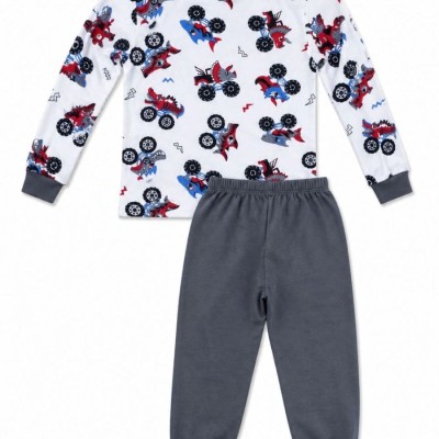 Erkek Çocuk Premium Penye Canavar Araba Desenli Uzun Kollu Pijama Takımı 2-11 Yaş - Füme Erkek Çocuk Premium Penye Canavar Araba Desenli Uzun Kollu Pijama Takımı 2-11 Yaş - Füme