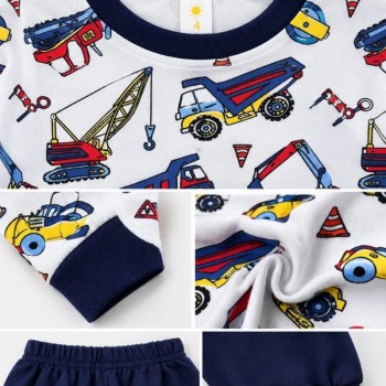 Erkek Çocuk Premium Penye İş Makinesi Desenli Uzun Kollu Pijama Takımı 2-11 Yaş - Lacivert Erkek Çocuk Premium Penye İş Makinesi Desenli Uzun Kollu Pijama Takımı 2-11 Yaş - Lacivert