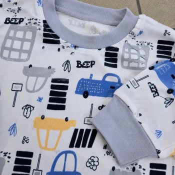 Erkek Çocuk Premium Penye Uzun Kollu Desenli Pijama Takımı 2-11 Yaş - Gri Erkek Çocuk Premium Penye Uzun Kollu Desenli Pijama Takımı 2-11 Yaş - Gri
