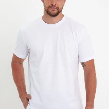 Erkek Düz T-Shirt Kısa Kol Bisiklet Yaka Regular Fit Rahat Kalıp Günlük Tişört - Beyaz Erkek Düz T-Shirt Kısa Kol Bisiklet Yaka Regular Fit Rahat Kalıp Günlük Tişört - Beyaz