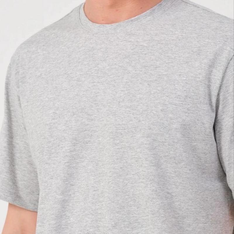Erkek Düz T-Shirt Kısa Kol Bisiklet Yaka Regular Fit Rahat Kalıp Günlük Tişört - Gri