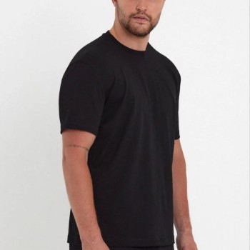 Erkek Düz T-Shirt Kısa Kol Bisiklet Yaka Regular Fit Rahat Kalıp Günlük Tişört - Siyah Erkek Düz T-Shirt Kısa Kol Bisiklet Yaka Regular Fit Rahat Kalıp Günlük Tişört - Siyah