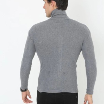 Erkek Fitilli Kaşkorse Kumaş Boğazlı Full Likralı Slimfit Body - Füme Erkek Fitilli Kaşkorse Kumaş Boğazlı Full Likralı Slimfit Body - Füme