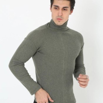 Erkek Fitilli Kaşkorse Kumaş Boğazlı Full Likralı Slimfit Body - Haki Erkek Fitilli Kaşkorse Kumaş Boğazlı Full Likralı Slimfit Body - Haki