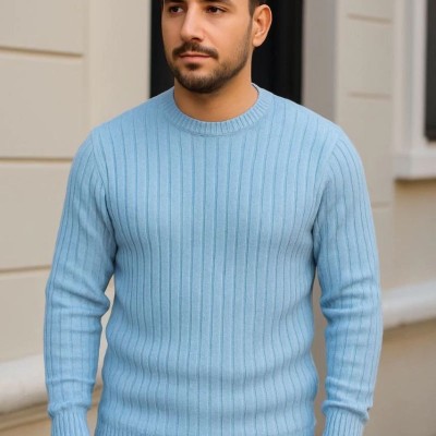 Erkek Fitilli Triko Bisiklet Yaka Kalın Kazak 3'lü Set Bej-Bebek Mavisi-Siyah Erkek Fitilli Triko Bisiklet Yaka Kalın Kazak 3'lü Set Bej-Bebek Mavisi-Siyah
